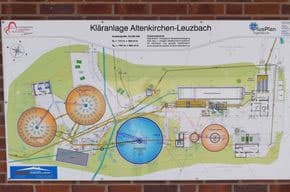 Übersichtplan des Geländes der Kläranlage Altenkirchen-Leuzbach.
